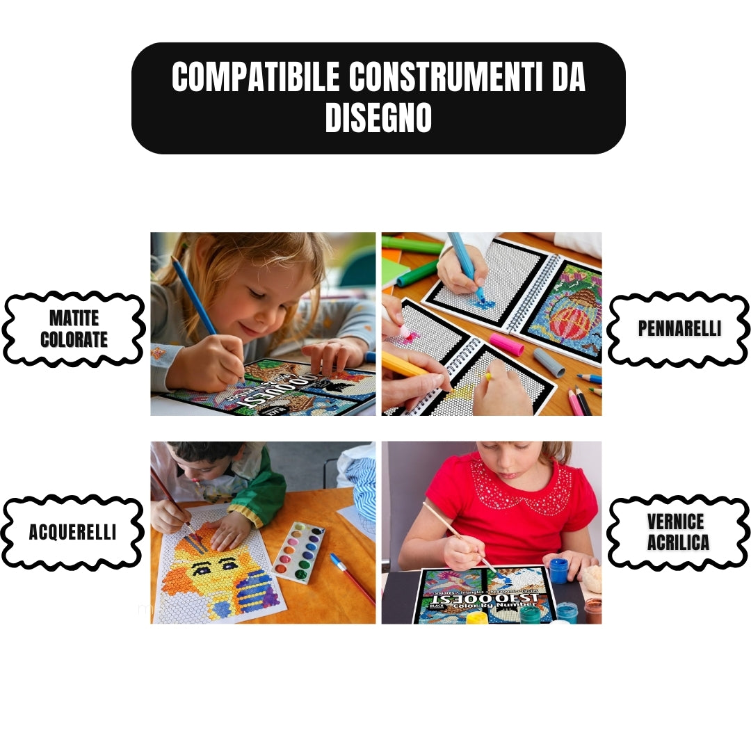 Quaderno con 100 disegni da colorare